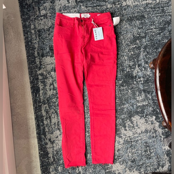 NWT Frame denim le high skinny jeans color vintage red, size 28 - Picture 2 of 6